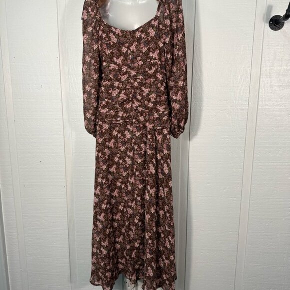Astr the Label Women’s Brown Sweetheart Neck Long-Sleeve Midi Dress SZ Small N… - Picture 6 of 13